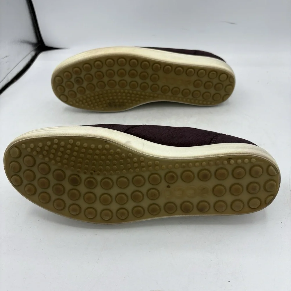Ecco Sneaker Boot Womens Size 9 Soft 7 Zip Bootie Burgundy Purple Leather